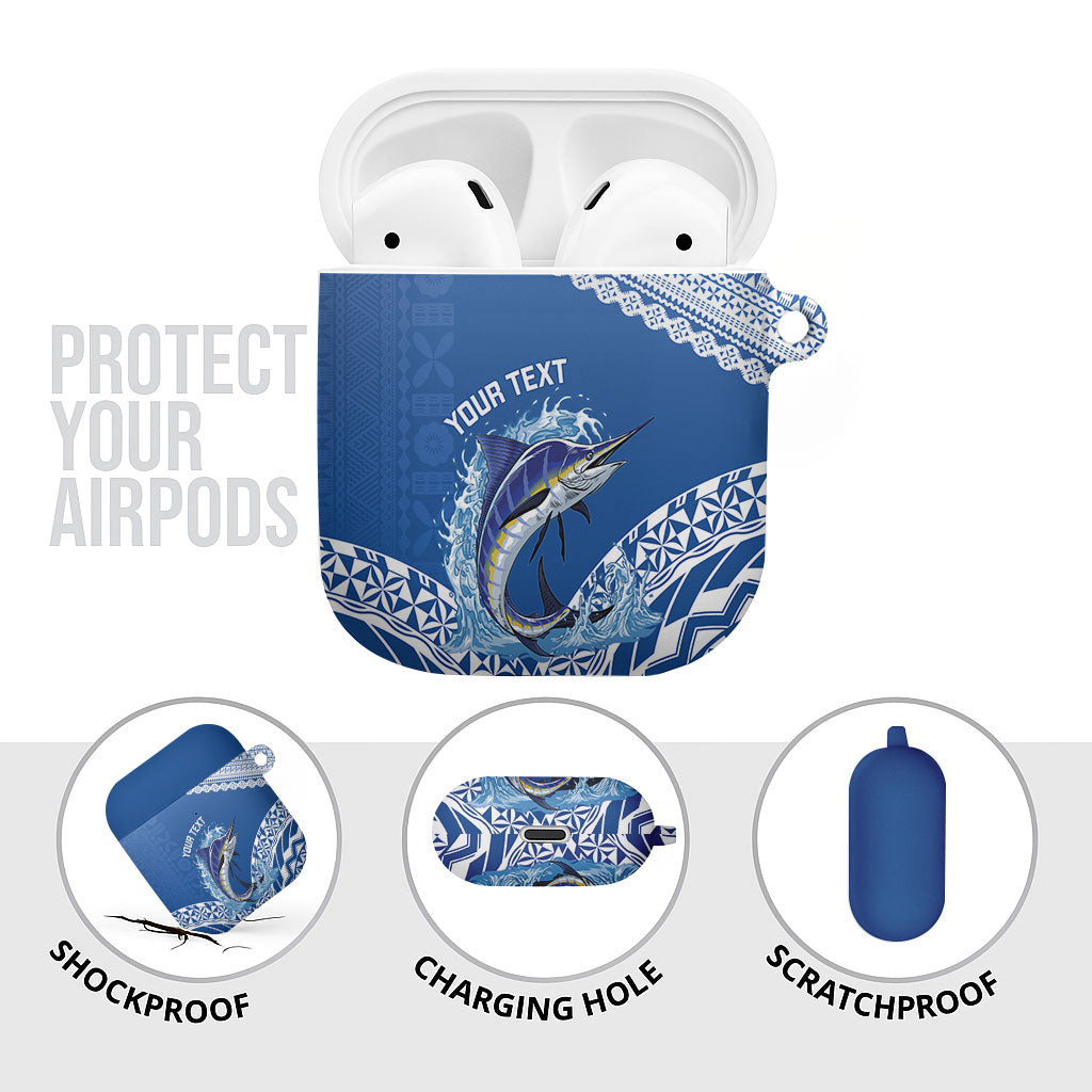 Yasawa Fiji 2026 Rugby Custom AirPods Case Marlin Fijian Tapa Pattern LT14 - Polynesian Pride