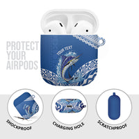 Yasawa Fiji 2026 Rugby Custom AirPods Case Marlin Fijian Tapa Pattern LT14 - Polynesian Pride