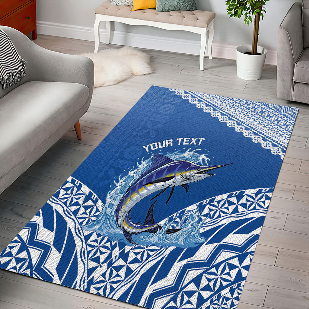 Yasawa Fiji 2026 Rugby Custom Area Rug Marlin Fijian Tapa Pattern LT14 - Polynesian Pride