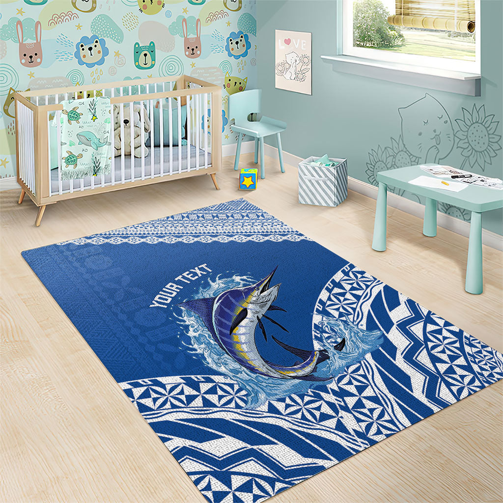 Yasawa Fiji 2026 Rugby Custom Area Rug Marlin Fijian Tapa Pattern LT14 - Polynesian Pride