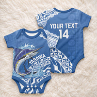 Yasawa Fiji 2026 Rugby Custom Baby Onesie Marlin Fijian Tapa Pattern LT14 - Polynesian Pride