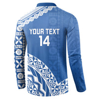 Yasawa Fiji 2026 Rugby Custom Button Sweatshirt Marlin Fijian Tapa Pattern LT14 - Polynesian Pride