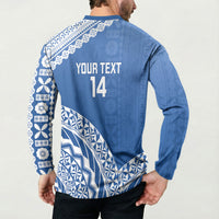 Yasawa Fiji 2026 Rugby Custom Button Sweatshirt Marlin Fijian Tapa Pattern LT14 - Polynesian Pride