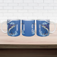 Yasawa Fiji 2026 Rugby Custom Ceramic Mug Marlin Fijian Tapa Pattern LT14 - Polynesian Pride