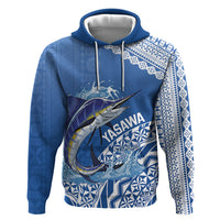 Yasawa Fiji 2026 Rugby Custom Hoodie Marlin Fijian Tapa Pattern LT14 Pullover Hoodie Blue - Polynesian Pride