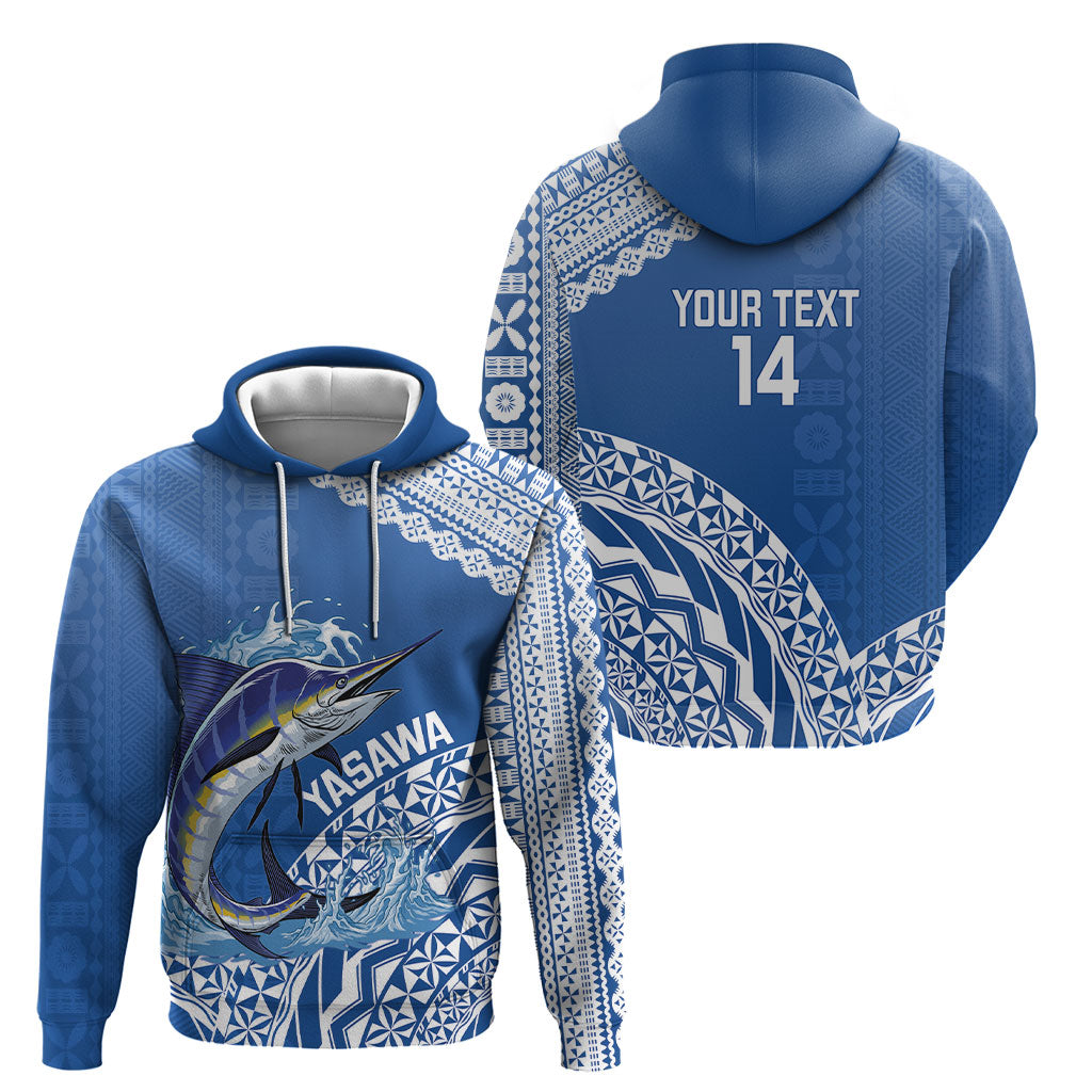 Yasawa Fiji 2026 Rugby Custom Hoodie Marlin Fijian Tapa Pattern LT14 - Polynesian Pride