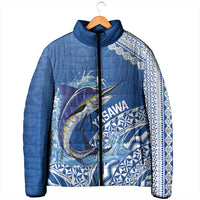 Yasawa Fiji 2026 Rugby Custom Padded Jacket Marlin Fijian Tapa Pattern LT14 - Polynesian Pride