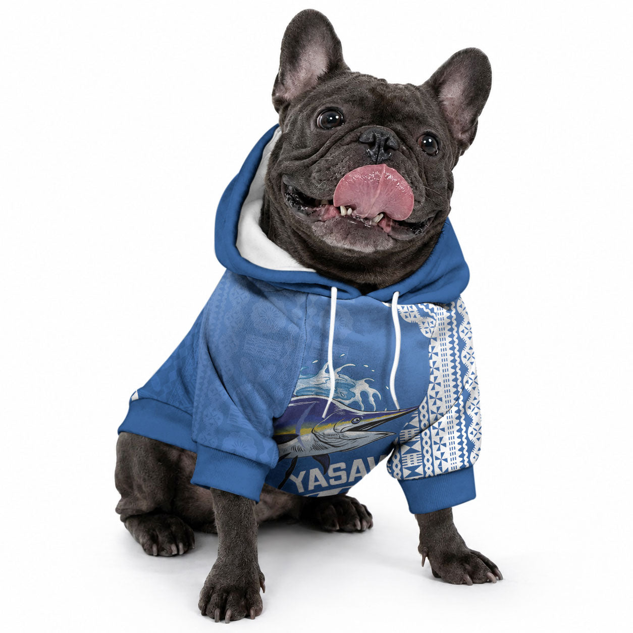 Yasawa Fiji 2026 Rugby Custom Pet Hoodie Marlin Fijian Tapa Pattern LT14 - Polynesian Pride