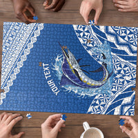 Yasawa Fiji 2026 Rugby Custom Puzzle Marlin Fijian Tapa Pattern LT14 - Polynesian Pride