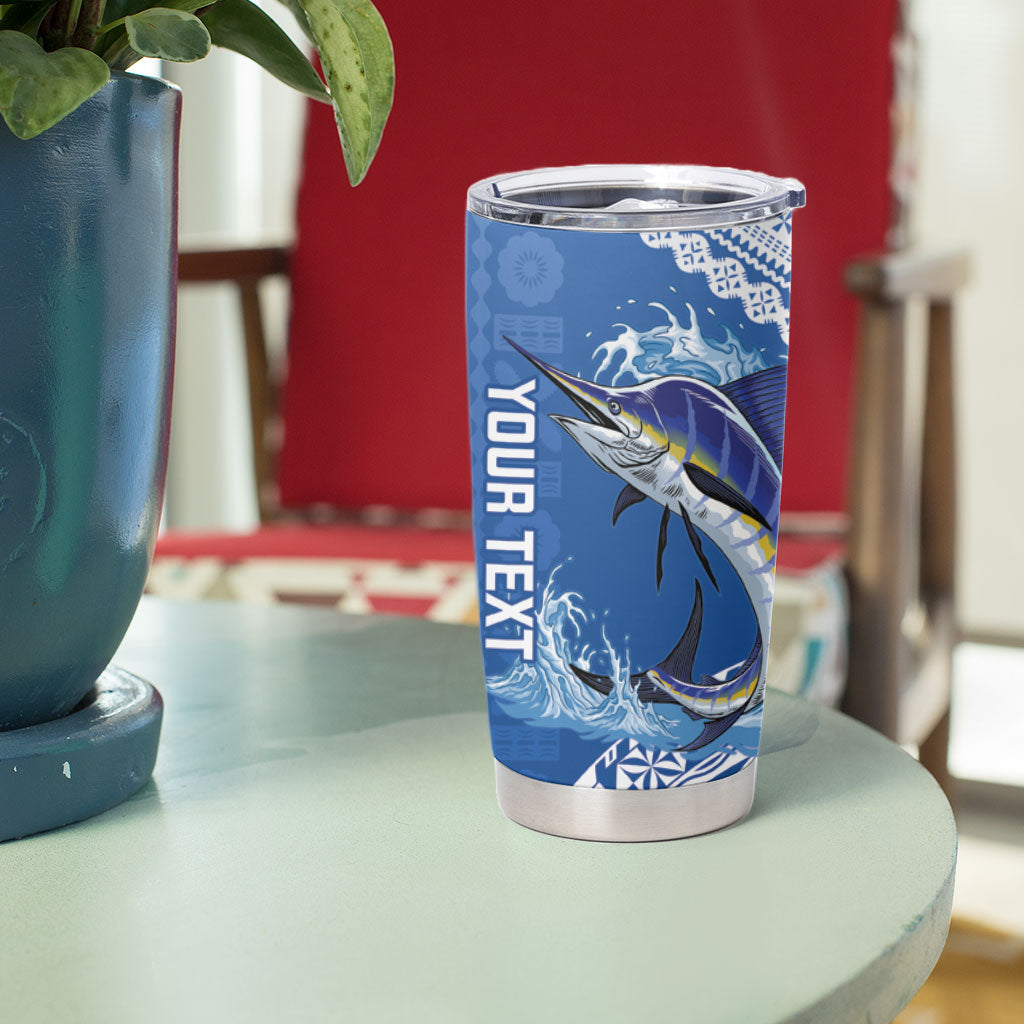Yasawa Fiji 2026 Rugby Custom Tumbler Cup Marlin Fijian Tapa Pattern LT14 - Polynesian Pride