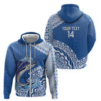 Yasawa Fiji 2026 Rugby Custom Zip Hoodie Marlin Fijian Tapa Pattern LT14 - Polynesian Pride