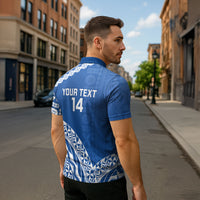 Yasawa Fiji 2026 Rugby Custom Zipper Polo Shirt Marlin Fijian Tapa Pattern LT14 - Polynesian Pride