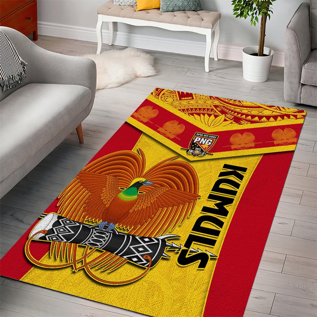 Papua New Guinea Rugby Area Rug 2023 Go Kumuls Pacific Dynamic Style LT14 - Polynesian Pride