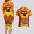 Custom Papua New Guinea Rugby Couples Matching Long Sleeve Bodycon Dress and Hawaiian Shirt 2023 Go Kumuls Pacific Dynamic Style LT14 - Polynesian Pride