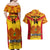 Custom Papua New Guinea Rugby Couples Matching Off Shoulder Maxi Dress and Hawaiian Shirt 2023 Go Kumuls Pacific Dynamic Style LT14 - Polynesian Pride