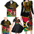 Personalised Vanuatu Unity Day Family Matching Long Sleeve Bodycon Dress and Hawaiian Shirt 29 November Coat Of Arms With Flag Style LT14 - Polynesian Pride