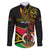 Personalised Vanuatu Unity Day Family Matching Mermaid Dress and Hawaiian Shirt 29 November Coat Of Arms With Flag Style LT14 Dad's Shirt - Long Sleeve Black - Polynesian Pride