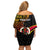 Personalised Vanuatu Unity Day Family Matching Off Shoulder Short Dress and Hawaiian Shirt 29 November Coat Of Arms With Flag Style LT14 - Polynesian Pride