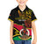 Personalised Vanuatu Unity Day Family Matching Off Shoulder Short Dress and Hawaiian Shirt 29 November Coat Of Arms With Flag Style LT14 Son's Shirt Black - Polynesian Pride