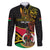 Personalised Vanuatu Unity Day Family Matching Short Sleeve Bodycon Dress and Hawaiian Shirt 29 November Coat Of Arms With Flag Style LT14 Dad's Shirt - Long Sleeve Black - Polynesian Pride