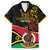 Personalised Vanuatu Unity Day Hawaiian Shirt 29 November Coat Of Arms With Flag Style LT14 Black - Polynesian Pride