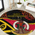 Vanuatu Unity Day Round Carpet 29 November Coat Of Arms With Flag Style LT14 Black - Polynesian Pride