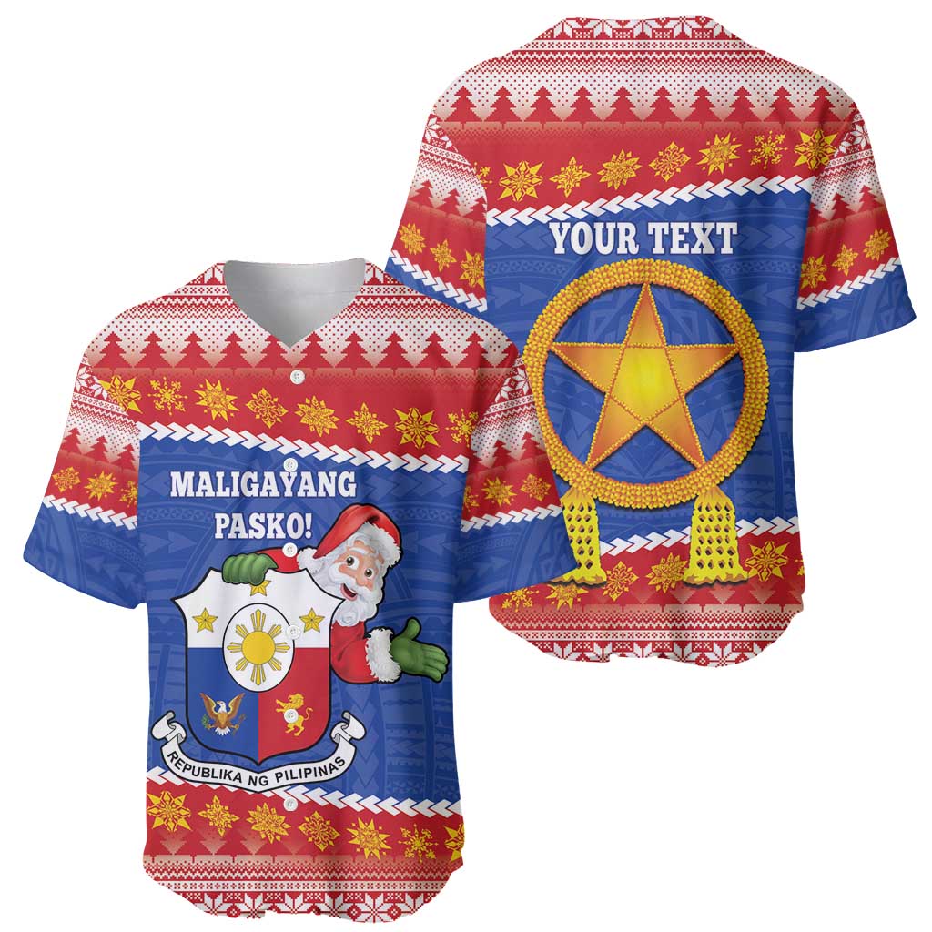 Personalized The Philippines Christmas Baseball Jersey Pilipinas Parol - Maligayang Pasko! LT14 - Polynesian Pride