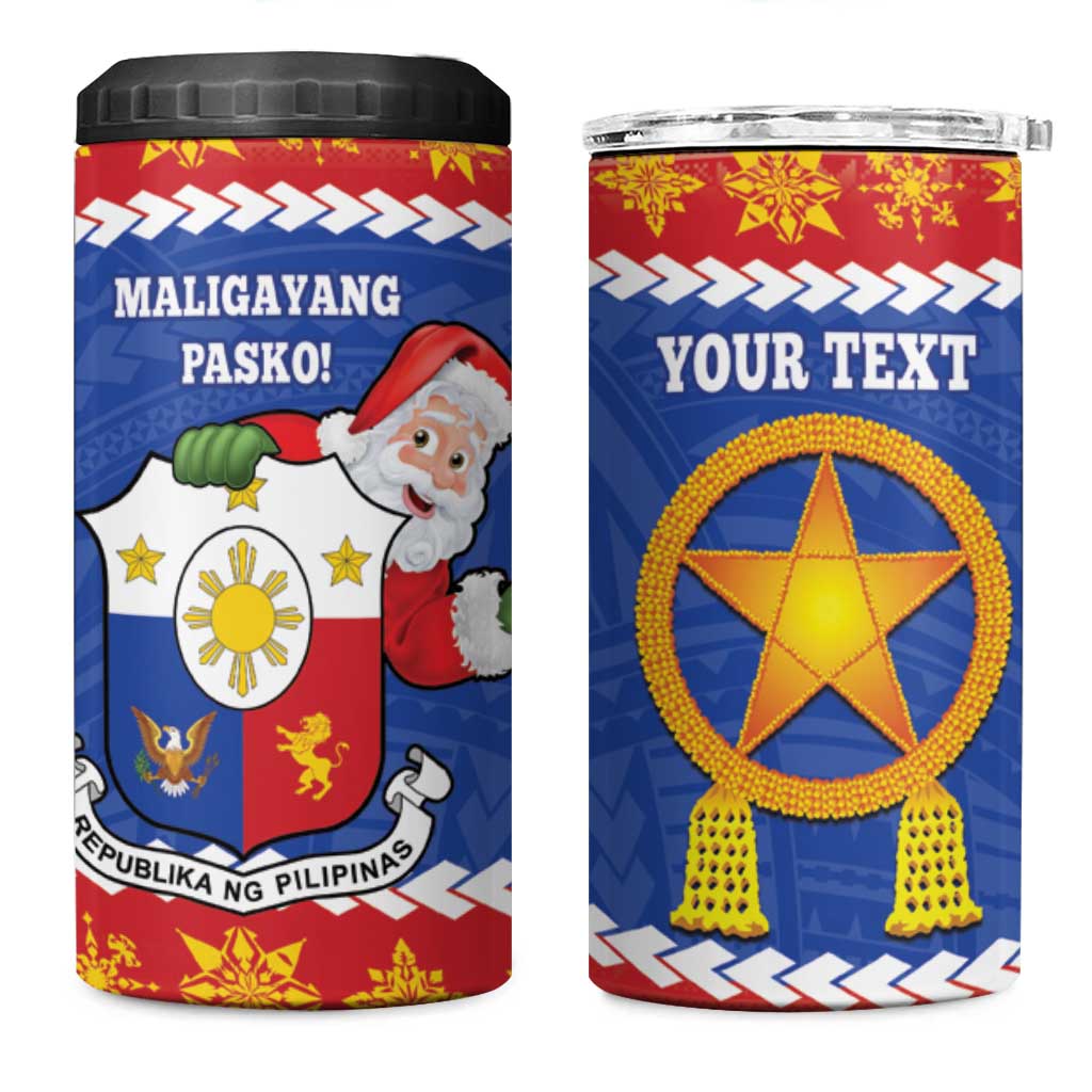 Personalized The Philippines Christmas 4 in 1 Can Cooler Tumbler Pilipinas Parol - Maligayang Pasko! LT14 One Size: 16 oz Blue - Polynesian Pride