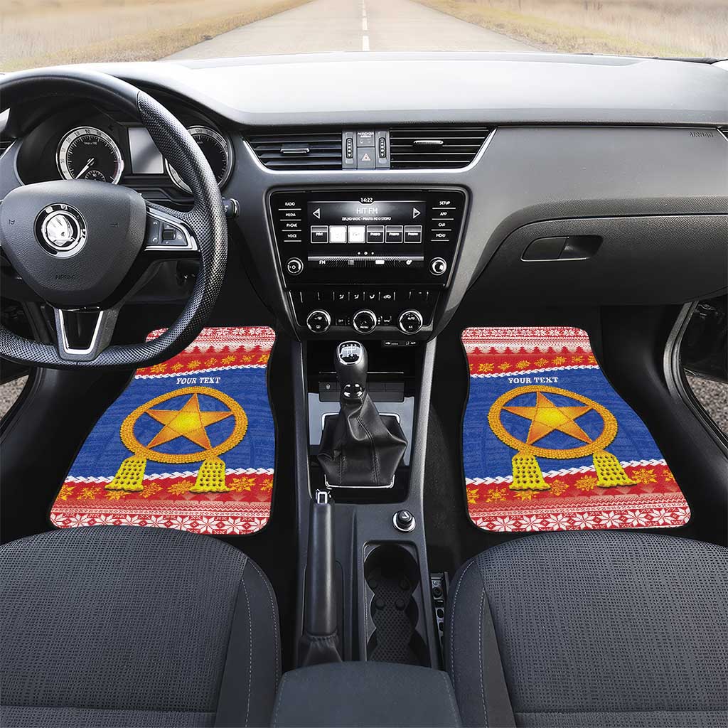 The Philippines Christmas Car Mats Pilipinas Parol - Maligayang Pasko! LT14 Set 2pcs - Front Blue - Polynesian Pride