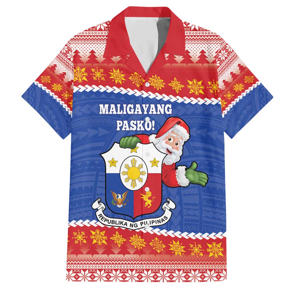 Personalized The Philippines Christmas Hawaiian Shirt Pilipinas Parol - Maligayang Pasko! LT14 Blue - Polynesian Pride