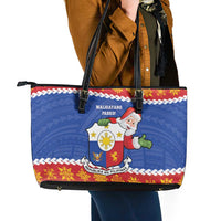 The Philippines Christmas Leather Tote Bag Pilipinas Parol - Maligayang Pasko! LT14 - Polynesian Pride