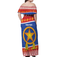 Personalized The Philippines Christmas Off Shoulder Maxi Dress Pilipinas Parol - Maligayang Pasko! LT14 - Polynesian Pride