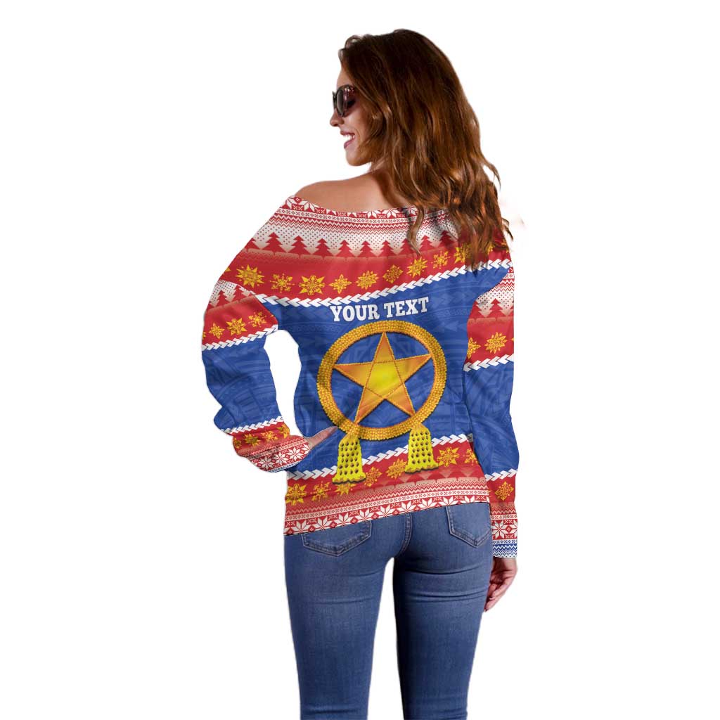 Personalized The Philippines Christmas Off Shoulder Sweater Pilipinas Parol - Maligayang Pasko! LT14 - Polynesian Pride