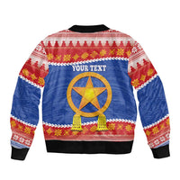 Personalized The Philippines Christmas Sleeve Zip Bomber Jacket Pilipinas Parol - Maligayang Pasko! LT14 - Polynesian Pride