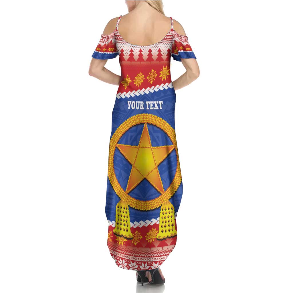 Personalized The Philippines Christmas Summer Maxi Dress Pilipinas Parol - Maligayang Pasko! LT14 - Polynesian Pride