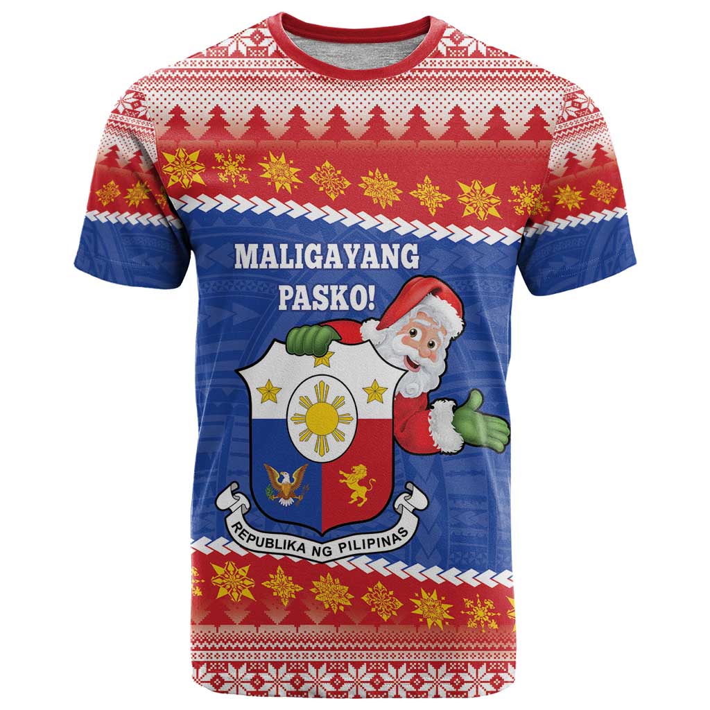 Personalized The Philippines Christmas T Shirt Pilipinas Parol - Maligayang Pasko! LT14 Blue - Polynesian Pride
