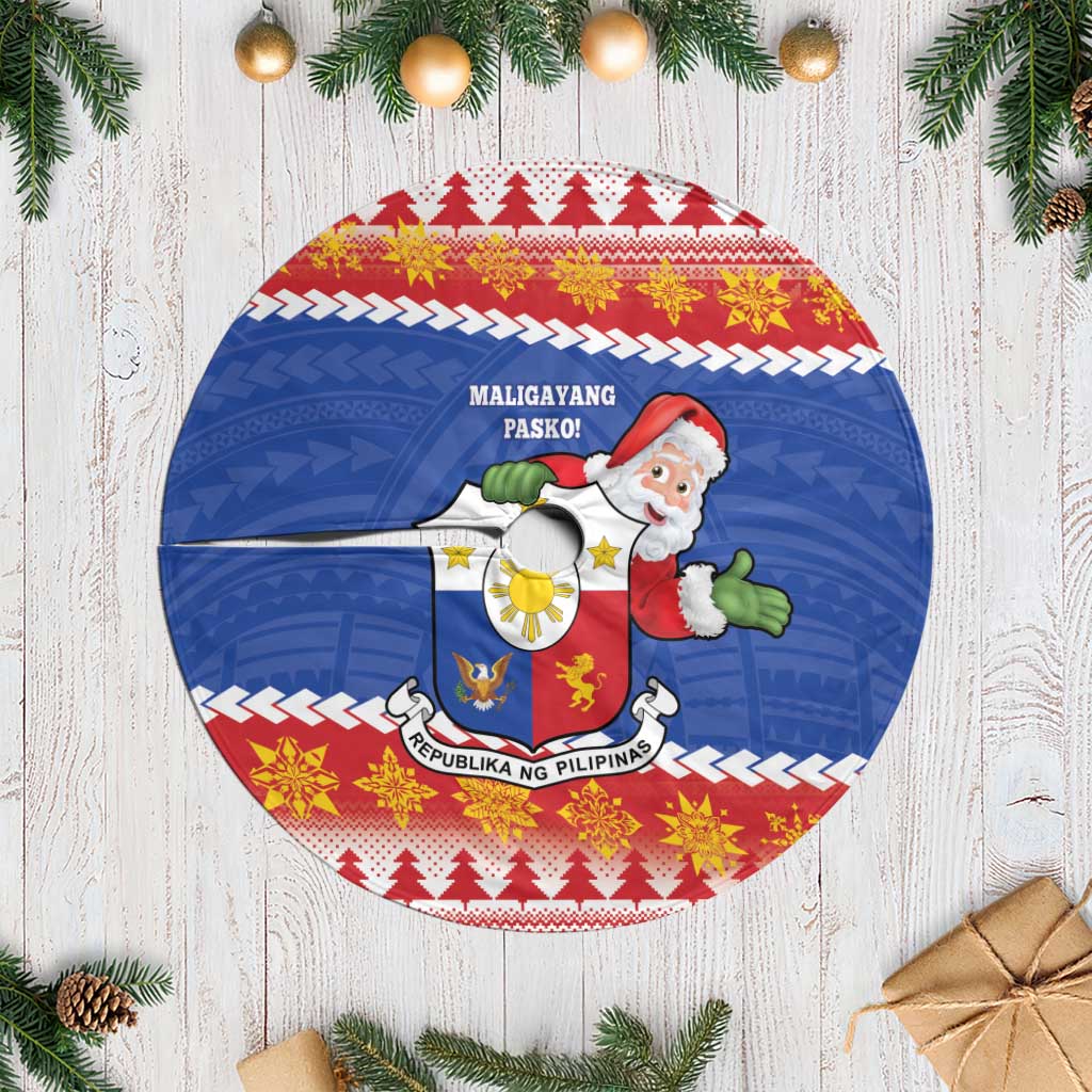 Personalized The Philippines Christmas Tree Skirt Pilipinas Parol - Maligayang Pasko! LT14 Casual Blue - Polynesian Pride