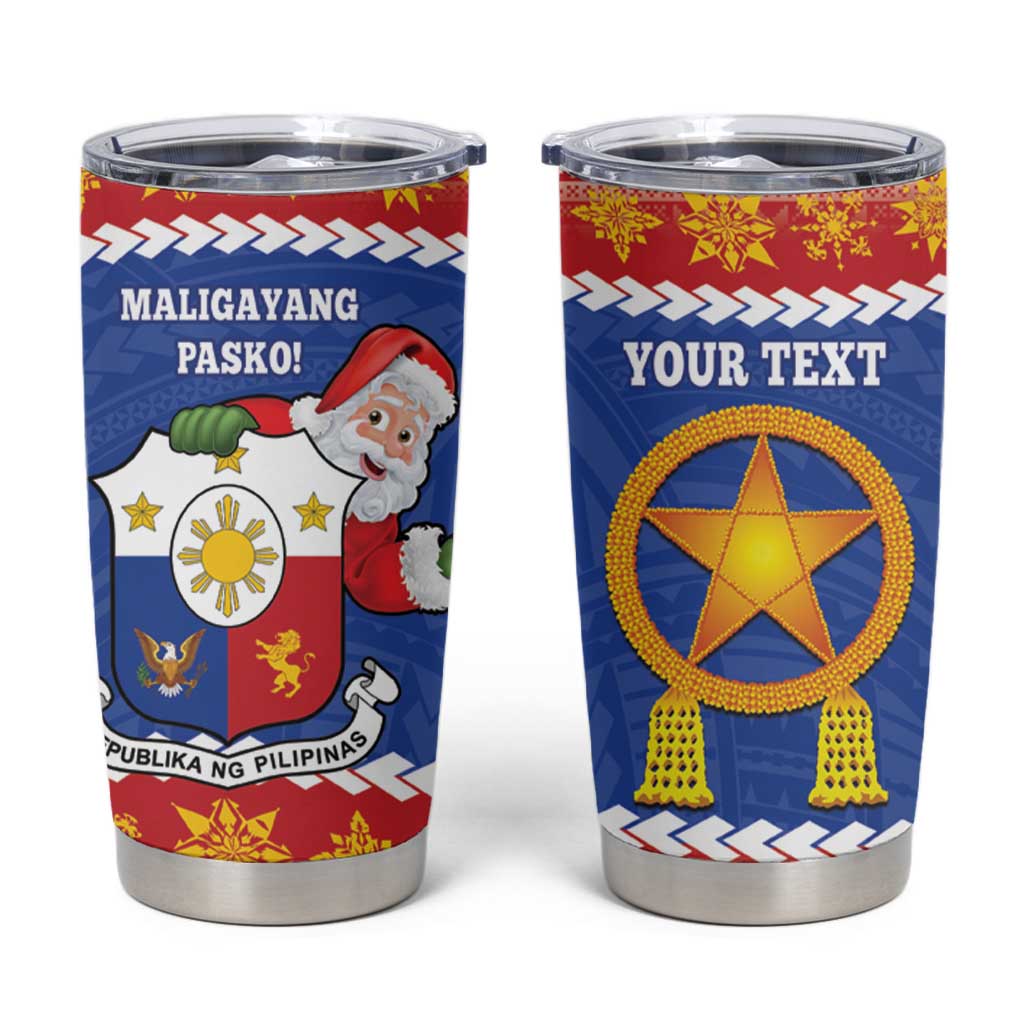 Personalized The Philippines Christmas Tumbler Cup Pilipinas Parol - Maligayang Pasko! LT14 Blue - Polynesian Pride