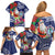 Guam Christmas Family Matching Off Shoulder Short Dress and Hawaiian Shirt Poinsettia With Bougainvillea - Felis Pasgua!