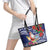 Guam Christmas Leather Tote Bag Poinsettia With Bougainvillea - Felis Pasgua!