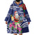 Guam Christmas Wearable Blanket Hoodie Poinsettia With Bougainvillea - Felis Pasgua!