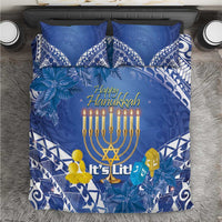 Hanukkah Jewish Festival Bedding Set It's Lit - Polynesian Pattern LT14 Blue - Polynesian Pride