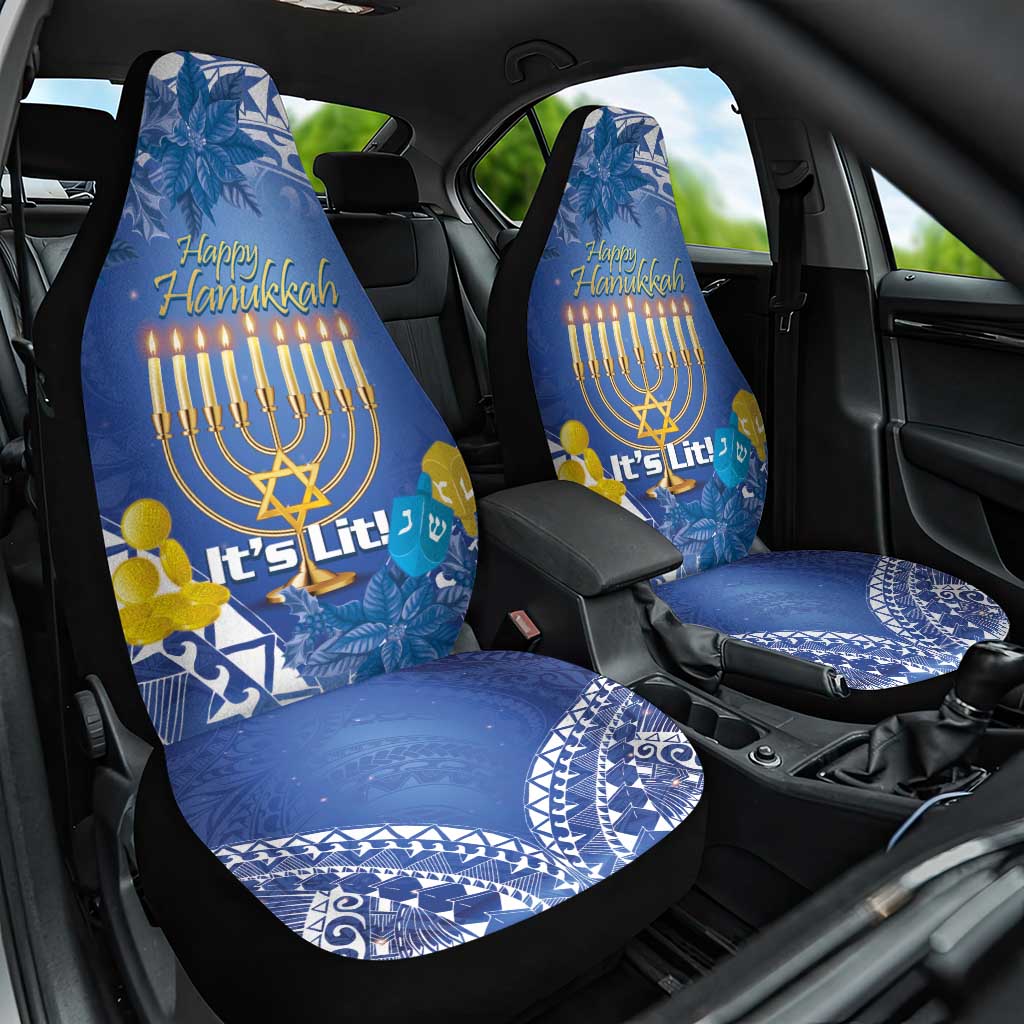 Hanukkah Jewish Festival Car Seat Cover It's Lit - Polynesian Pattern LT14 One Size Blue - Polynesian Pride