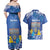 Personalised Hanukkah Jewish Festival Couples Matching Off Shoulder Maxi Dress and Hawaiian Shirt It's Lit - Polynesian Pattern