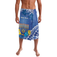 Personalised Hanukkah Jewish Festival Lavalava It's Lit - Polynesian Pattern LT14 Blue - Polynesian Pride
