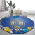 Hanukkah Jewish Festival Round Carpet It's Lit - Polynesian Pattern