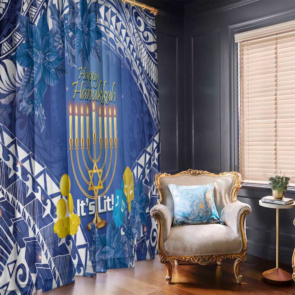 Hanukkah Jewish Festival Window Curtain It's Lit - Polynesian Pattern LT14 - Polynesian Pride