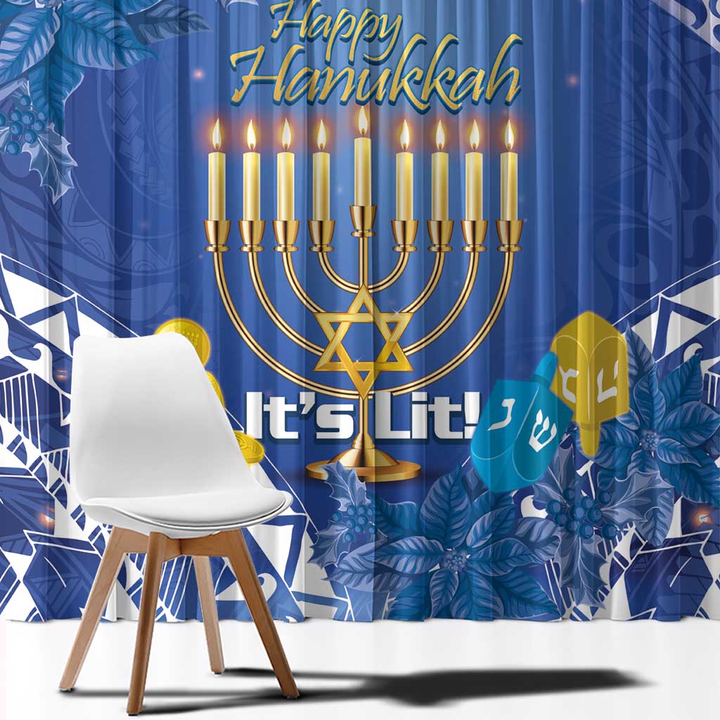 Hanukkah Jewish Festival Window Curtain It's Lit - Polynesian Pattern LT14 - Polynesian Pride