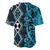 Turquoise Aotearoa Baseball Jersey Taniko Motifs With Paua Shell Kowhaiwhai