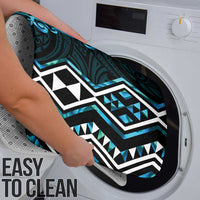 Turquoise Aotearoa Bathroom Set Taniko Motifs With Paua Shell Kowhaiwhai LT14 - Polynesian Pride